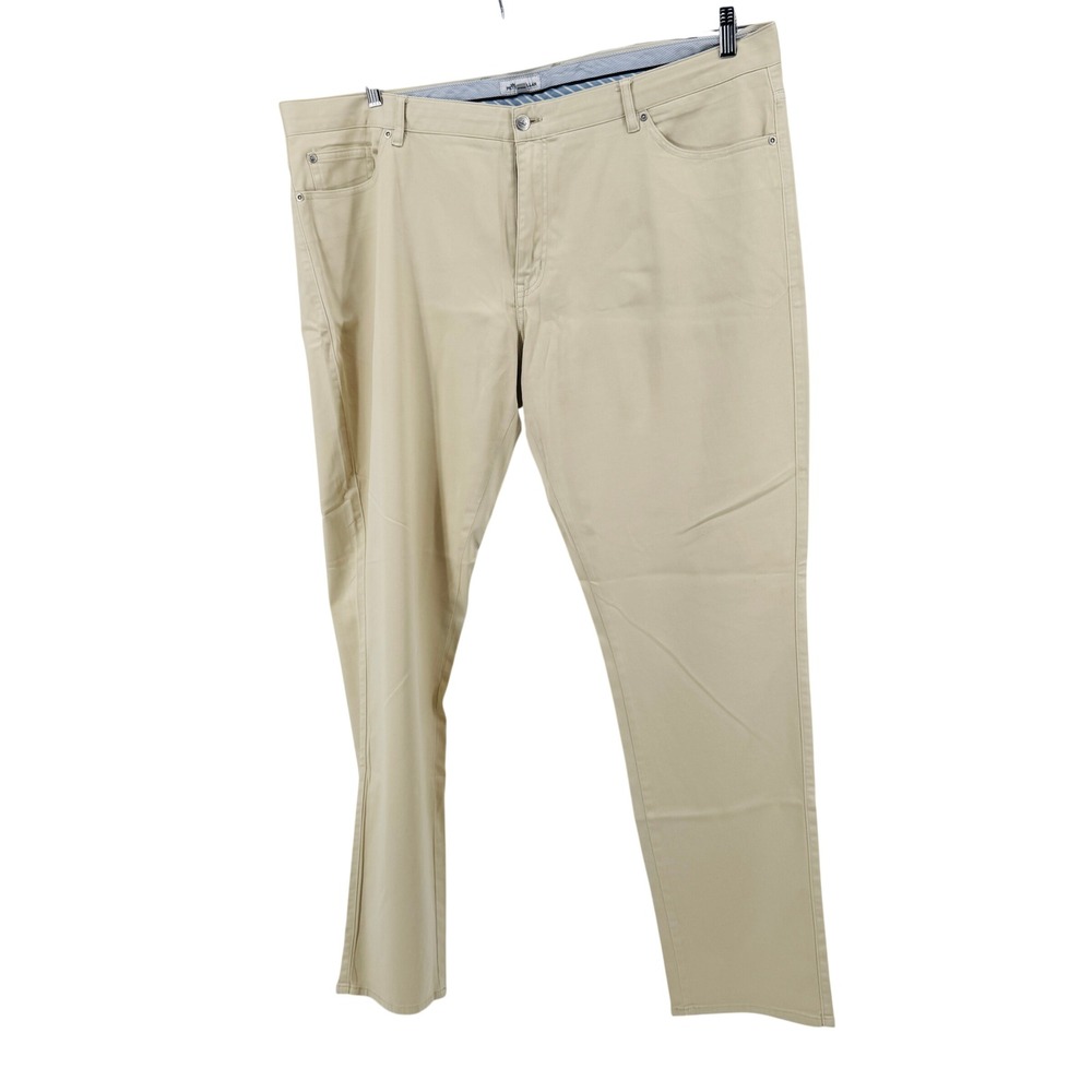 Peter Millar 5 Pocket Pants Mens 44 Tan Cotton Modal Stretch ME0B39 Golf Casual